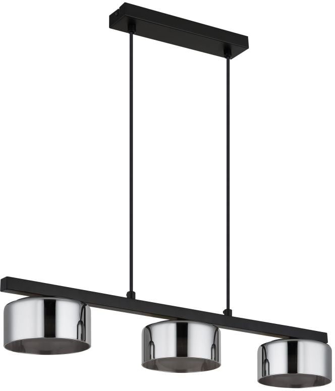 Globo Lighting Higgins závesné svietidlo 3x6 W čierna-dymová 16055-3HS