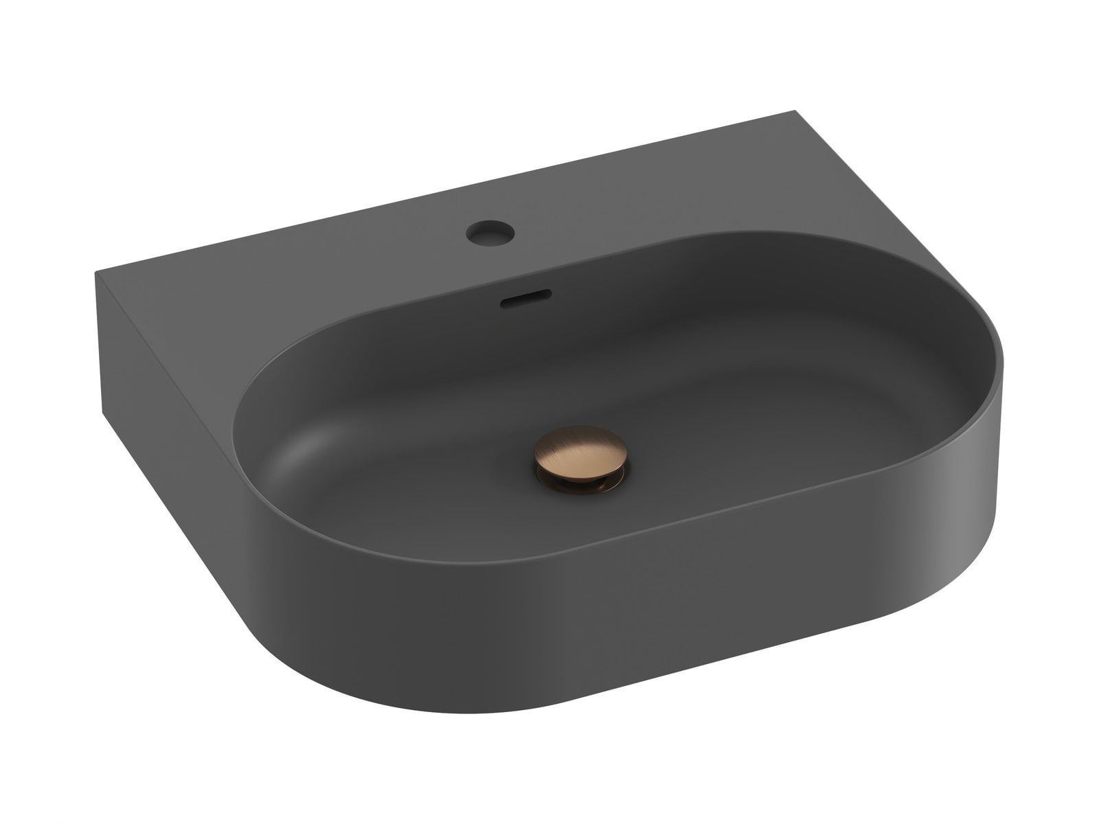 Ravak Ceramic umývadlo 55.3x45.2 cm obdĺžnik klasické umývadlo antracitová matná XJX03155002