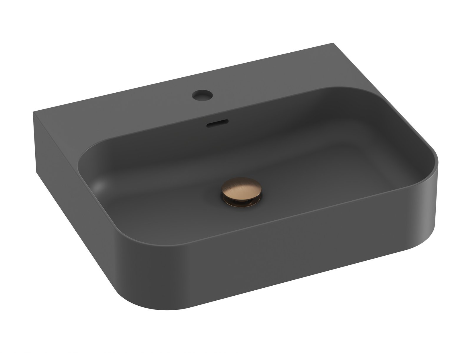 Ravak Ceramic umývadlo 55.3x45.2 cm obdĺžnik klasické umývadlo antracitová XJX03155005