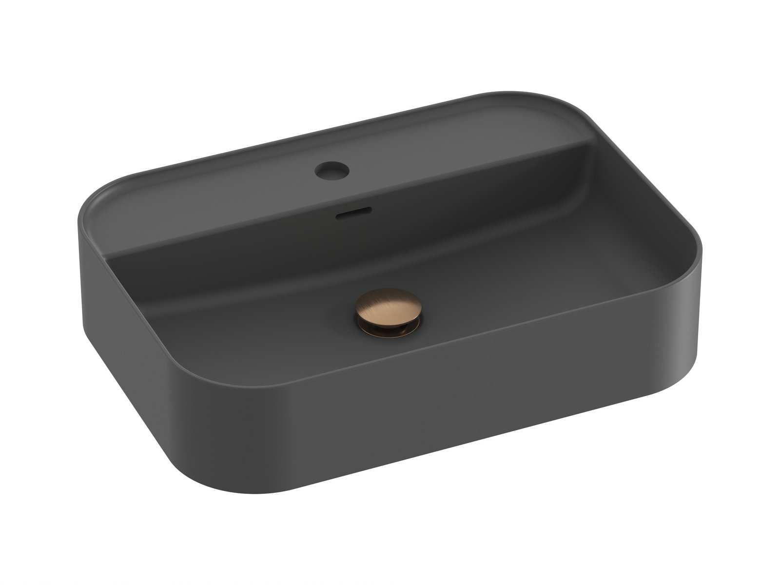 Ravak Ceramic umývadlo 55x40 cm obdĺžnik pultové umývadlo antracitová XJX03155004