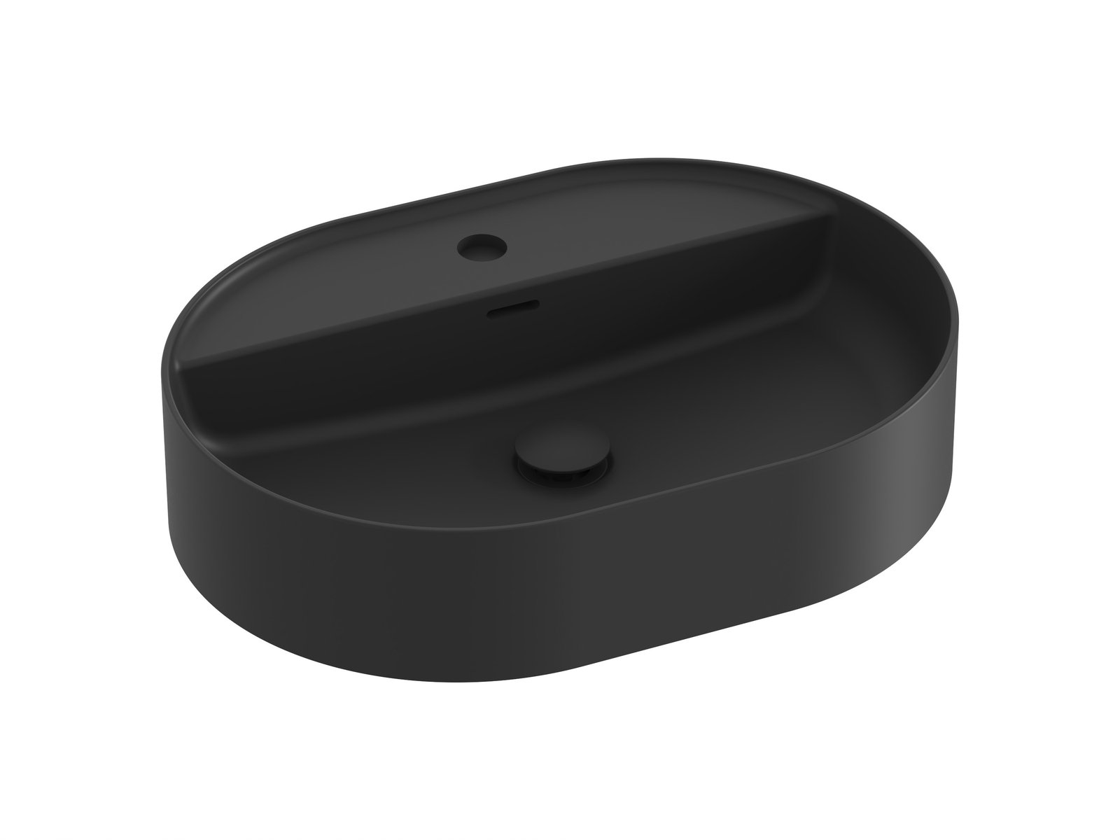 Ravak Ceramic umývadlo 55x40 cm oválny pultové umývadlo čierna XJX0D155002