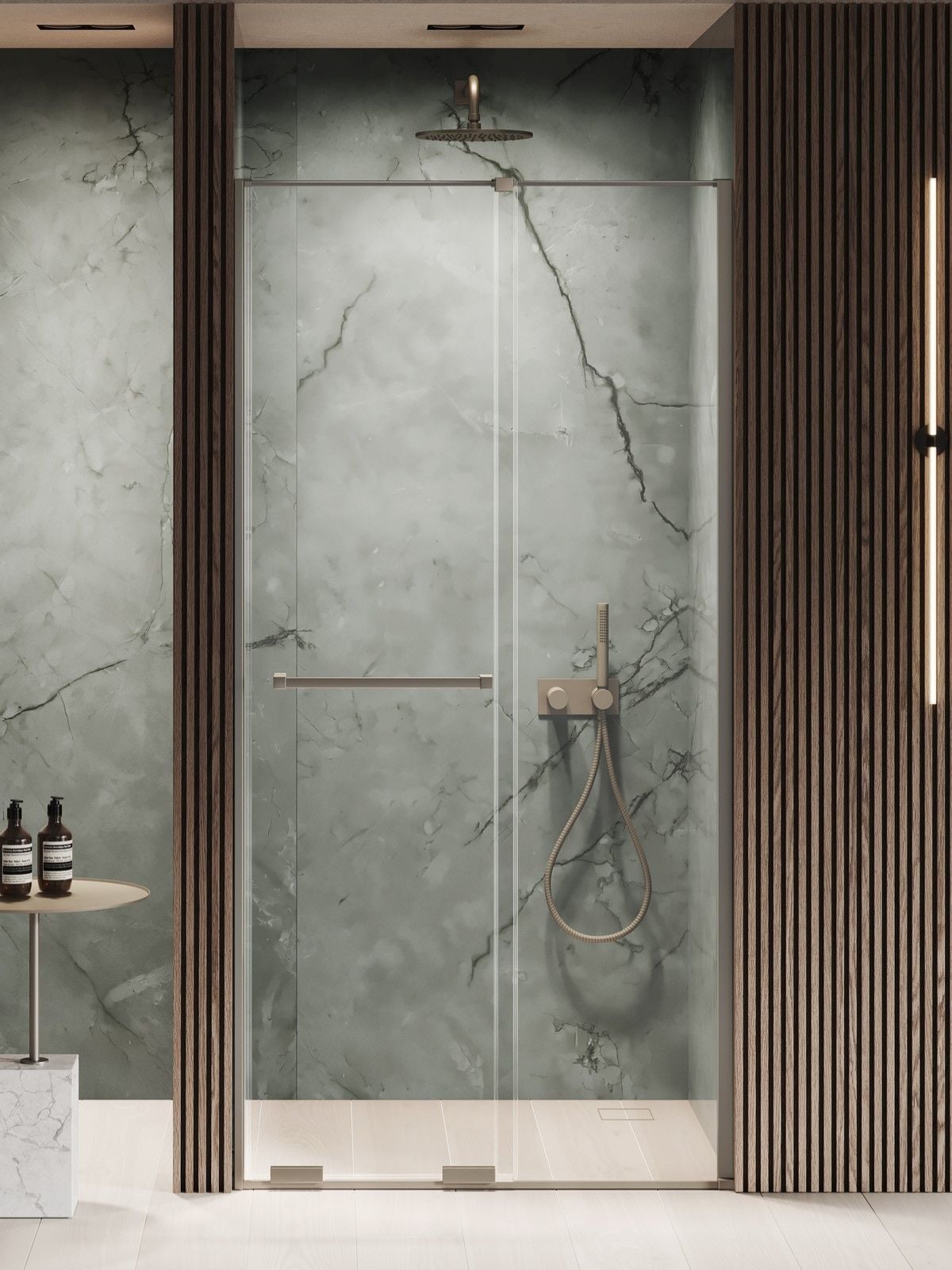 New Trendy Smart Gunmetal Brushed sprchové dvere 140 cm posuvné kladivková farba brúsená/priehľadné sklo EXK-7828