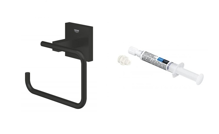 Súprava držiak na toaletný papier Grohe Start Cube 409782430, lepidlo Grohe QuickGlue 41127000