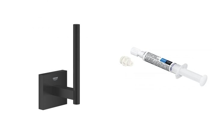 Súprava držiak na toaletný papier Grohe Start Cube 409792430, lepidlo Grohe QuickGlue 41127000