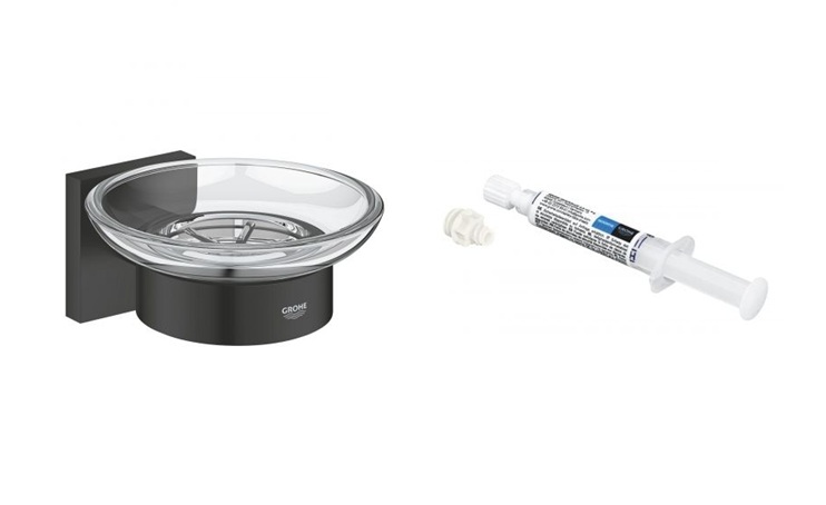 Súprava mydlovnička Grohe Start Cube 410962430, lepidlo Grohe QuickGlue 41127000