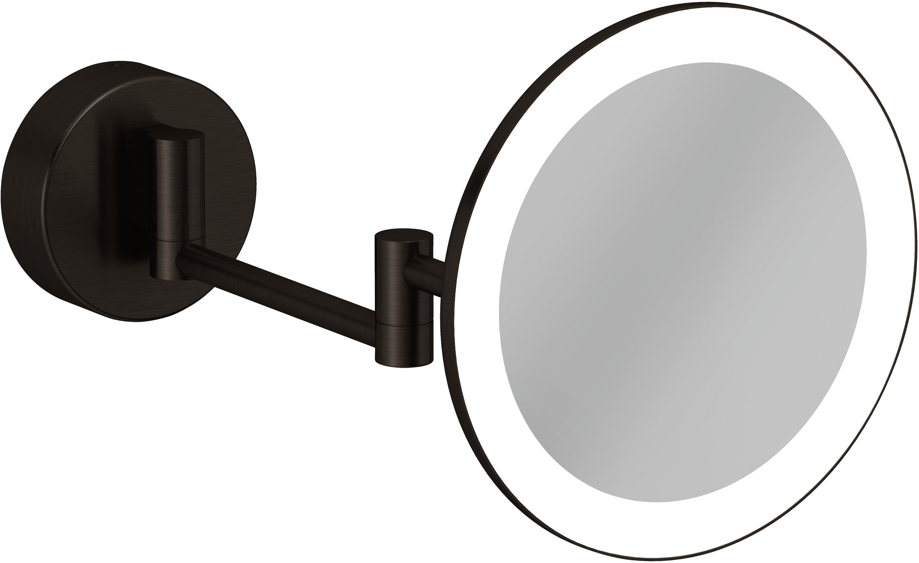 Kludi Vela R kozmetické zrkadlo 20.2x20.2 cm okrúhly s osvetlením čierna 58995N2W