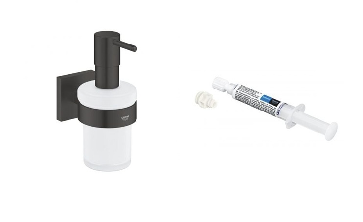 Súprava dávkovač mydla Grohe Start Cube 410982430, lepidlo Grohe QuickGlue 41127000