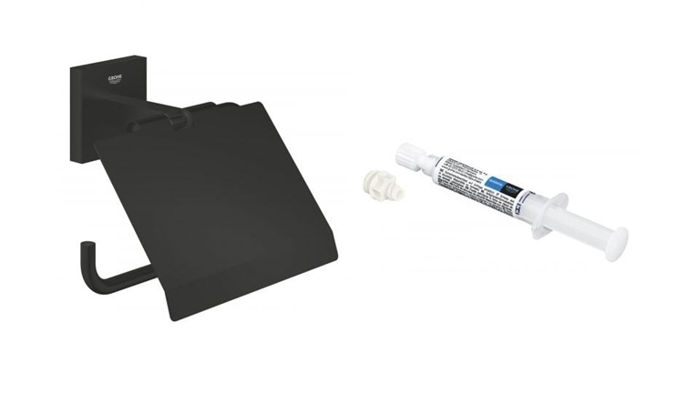 Súprava držiak na toaletný papier Grohe Start Cube 411022430, lepidlo Grohe QuickGlue 41127000