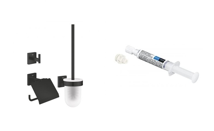 Súprava súprava príslušenstva 3v1 Grohe Start Cube 411232430, lepidlo Grohe QuickGlue 41127000