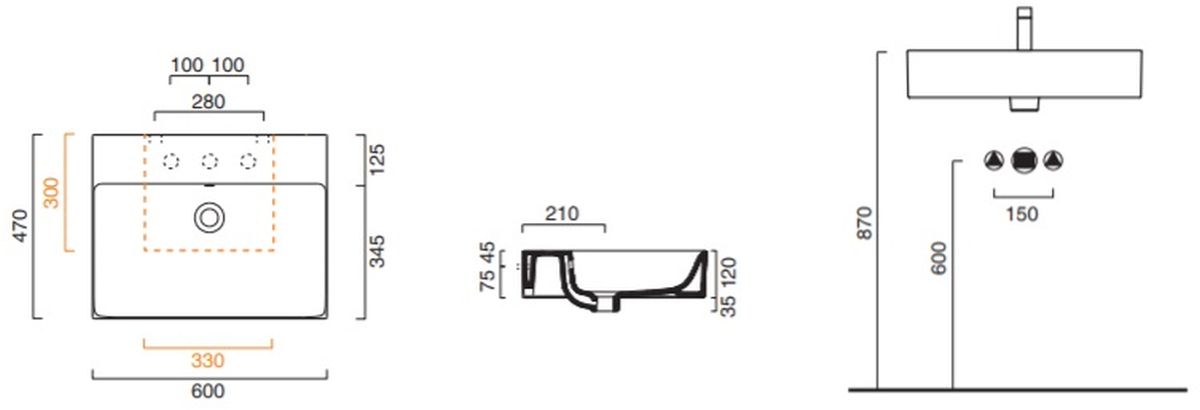 Catalano New Premium umývadlo 60x47 cm obdĺžnik klasické umývadlo-pultové umývadlo biela 0220601001