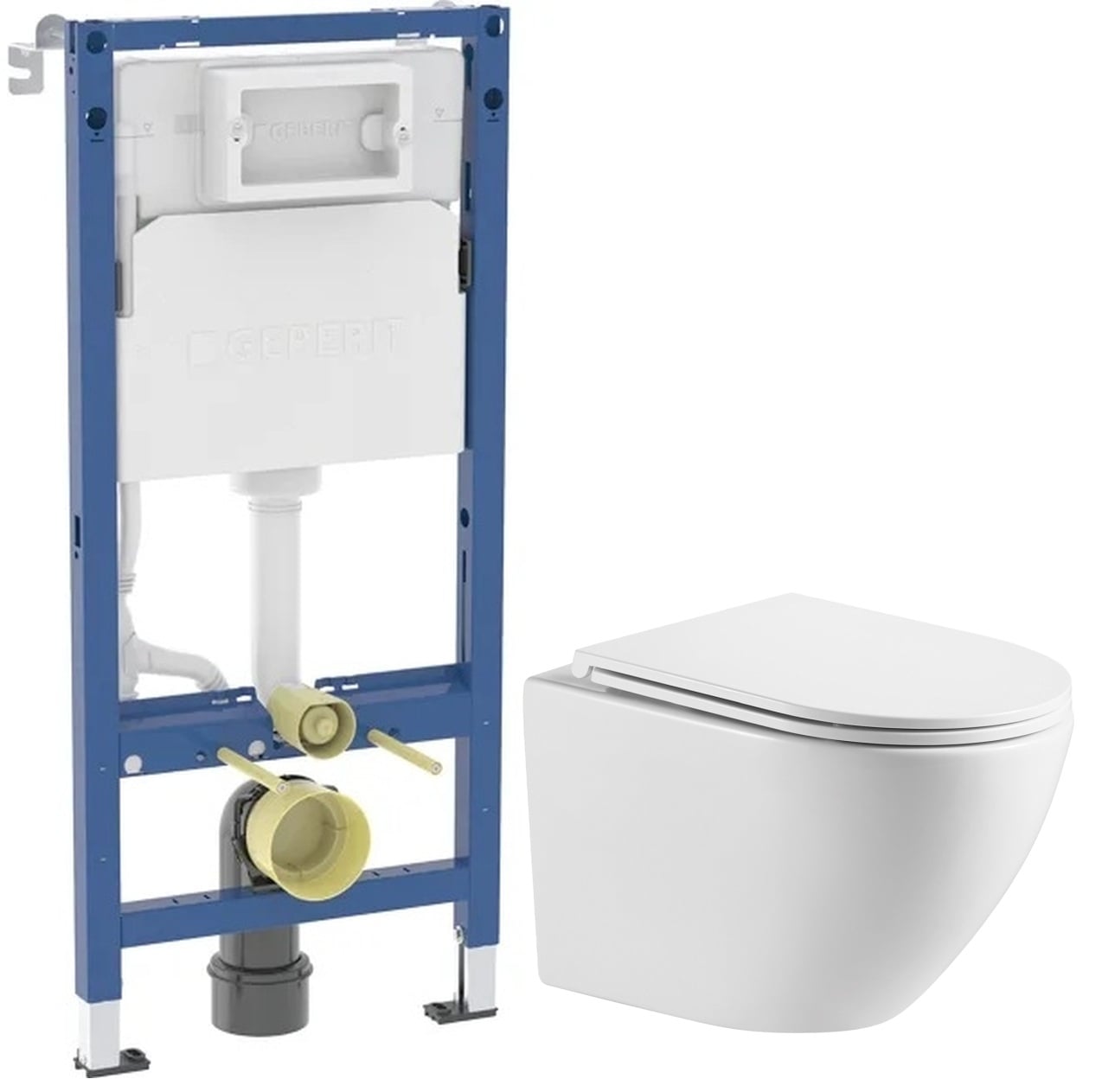 Súprava WC misa s pomaly sa sklápajúcim sedadlom Omnires Ottawa OTTAWAMWBP, podomietková konštrukcia Geberit Duofix 111.170.00.2