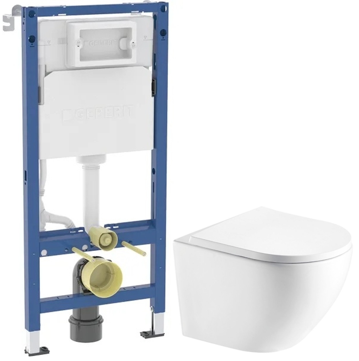 Súprava podomietková konštrukcia Geberit Duofix 111.170.00.2, WC misa s pomaly sa sklápajúcim sedadlom Hagser Beno HGR20000042