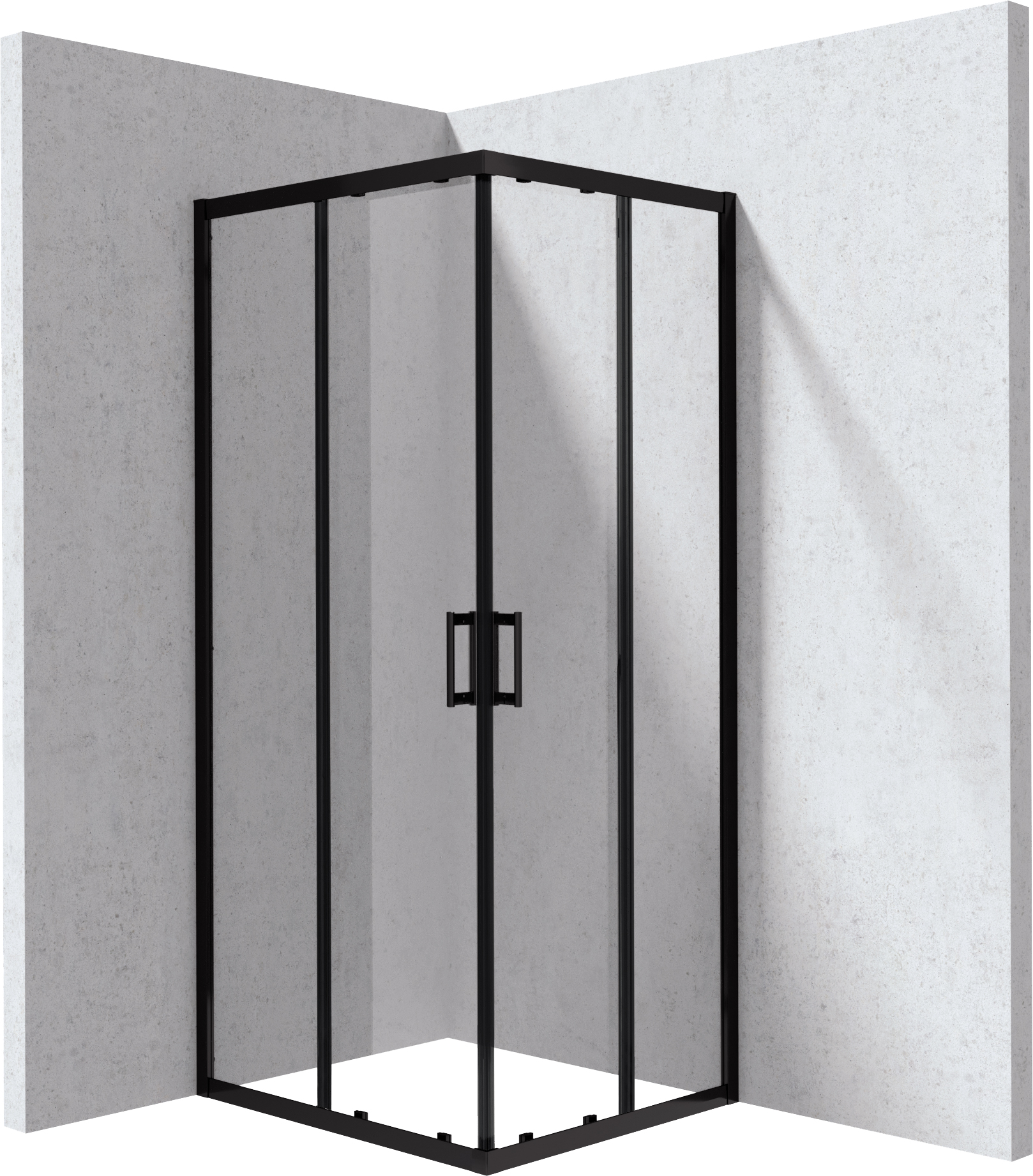 Deante Funkia Evo sprchovací kút 90x80 cm štvorcová čierna matné/priehľadné sklo KYC_N089P