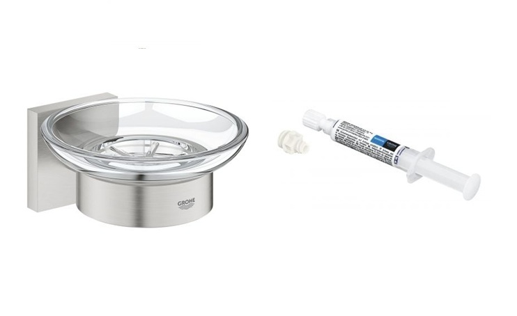 Súprava mydlovnička Grohe Start Cube 41096DC0, lepidlo Grohe QuickGlue 41127000