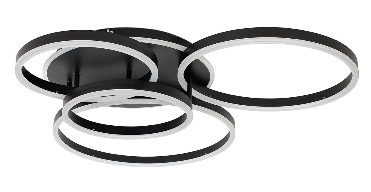 Moosee Rings stropné svietidlo x66 W čierna MSE1501100505