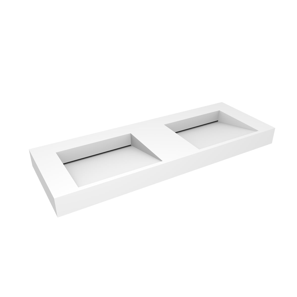 Oltens Stila umývadlo 140x45 cm obdĺžnik klasické umývadlo-dvojité biela matná 40005900