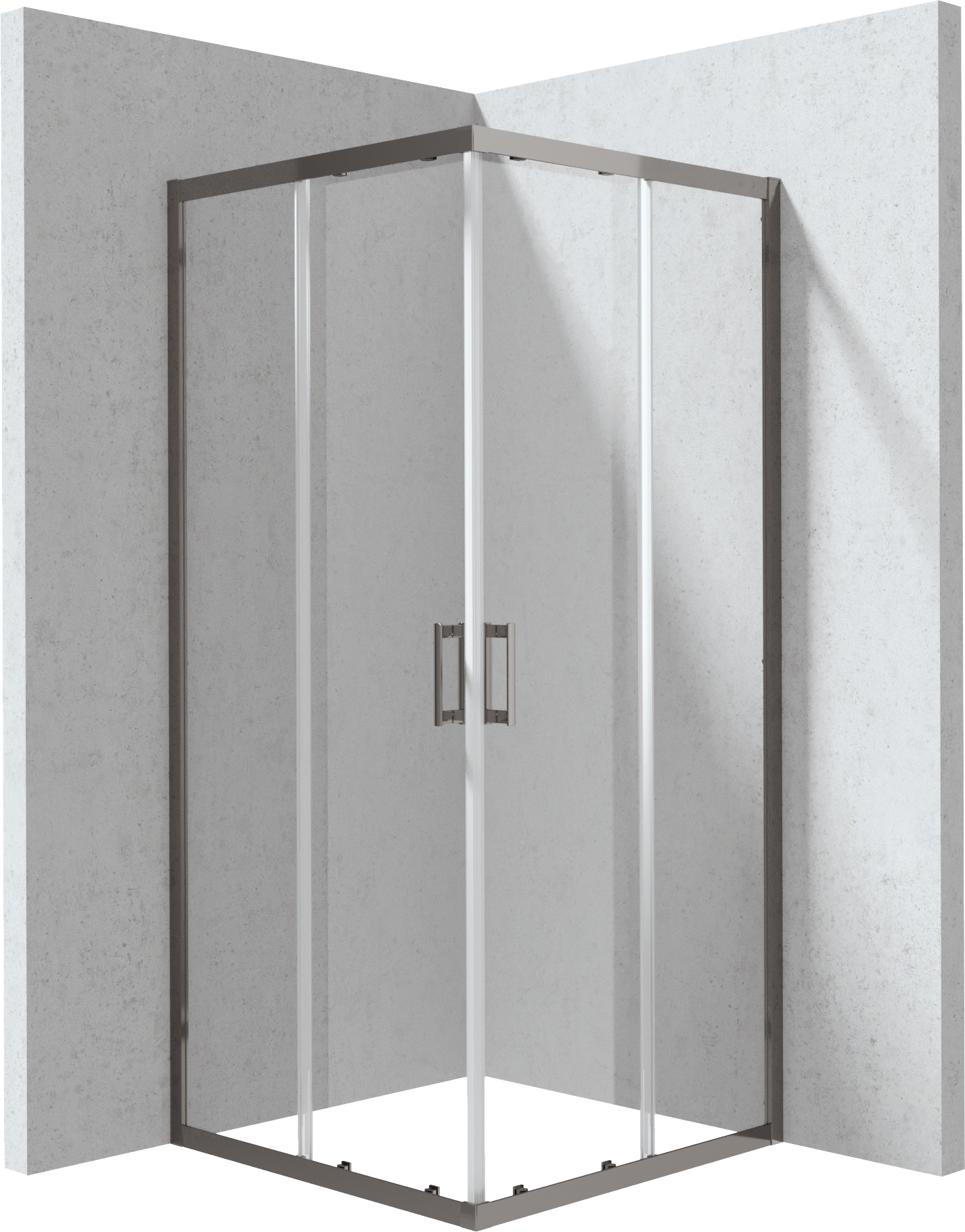 Deante Funkia Evo sprchovací kút 90x90 cm obdĺžniková grafitová brúsené/priehľadné sklo KYC_D099P