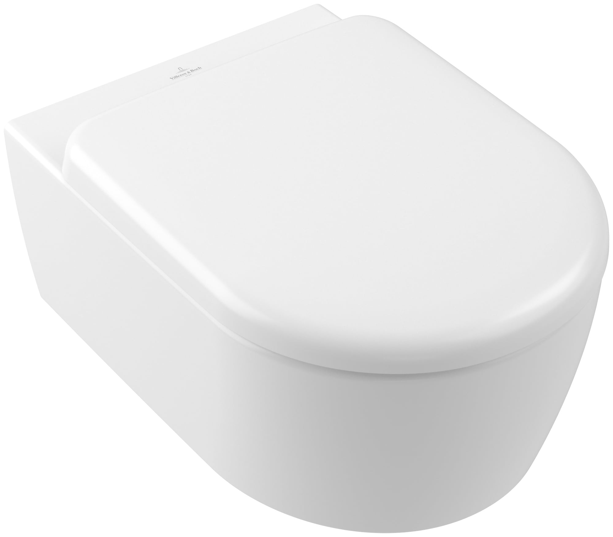 Villeroy & Boch Skyla wc misa s pomaly sa sklápajúcim sedadlom závesné bez oplachovacieho kruhu s vírivým splachovaním biela matná 5656CLRW