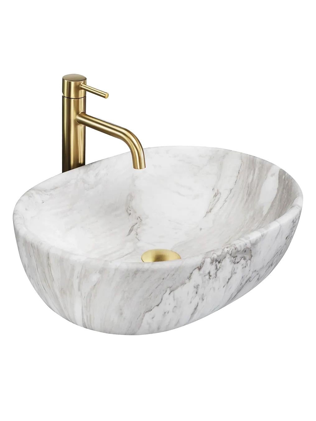 Rea Amelia umývadlo 48x34.5 cm obdĺžnik pultové umývadlo sivá/kamenná REA-U8489