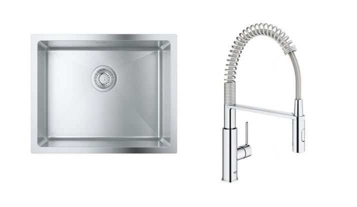 Súprava kuchynská batéria Grohe Get 30361000, nerezový drez Grohe K700 31574SD1