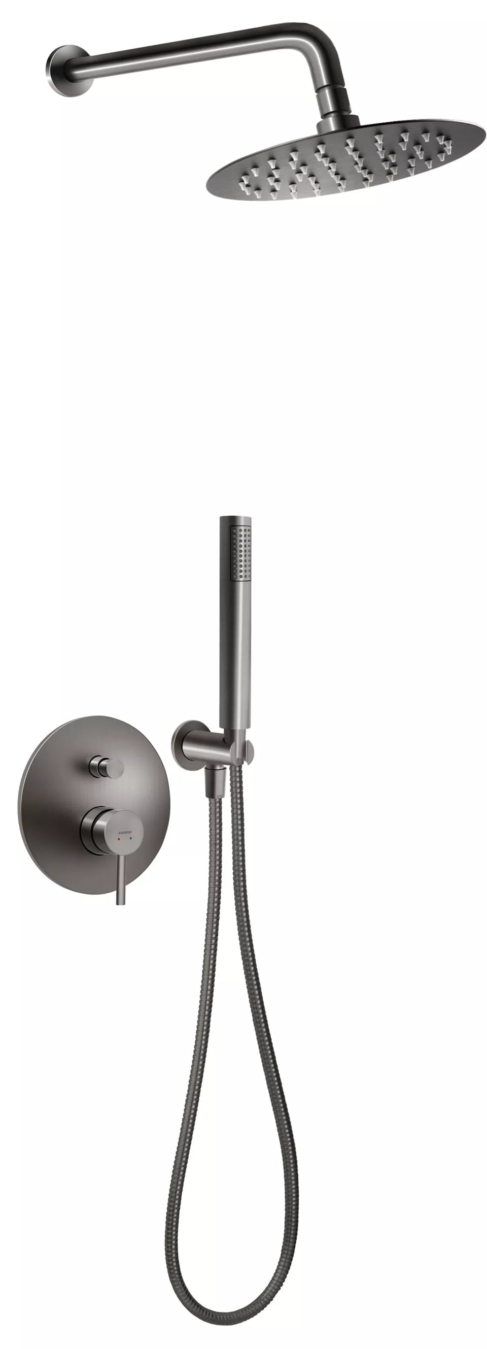 Ferro Ciriculus sprchová súprava podomietková s dažďovou sprchou grafitová BCK7PGM-SET1-S