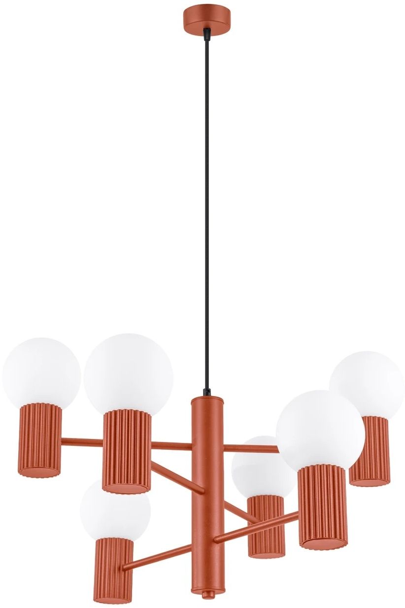 Sollux Lighting Halo závesné svietidlo 6x8 W červená SL.1833