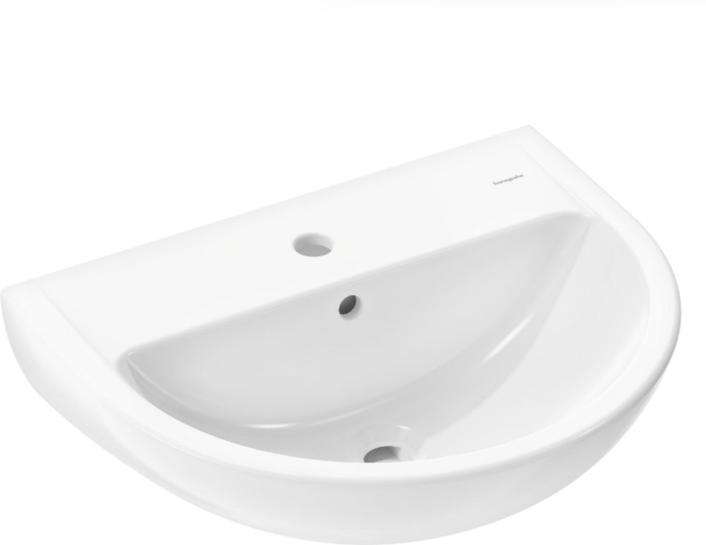 Hansgrohe GladeLake S umývadlo 55x45 cm polokrúhly klasické umývadlo biela 60101450
