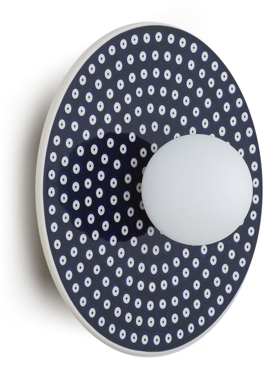 Argon Boll nástenná lampa 1x6 W opálová-námornícka modrá 8935