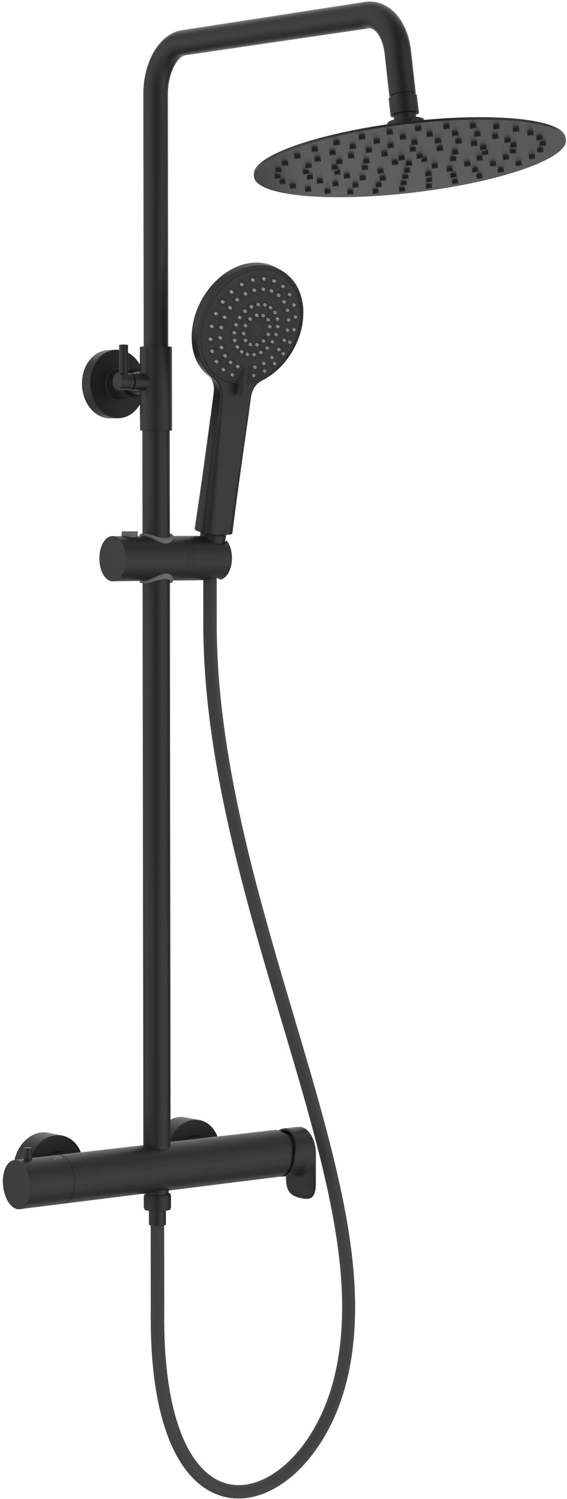 Roca Vega Plus sprchová súprava nástenná s dažďovou sprchou čierna A5A9A6ENB0