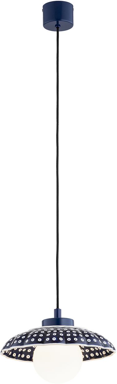 Argon Boll závesné svietidlo 1x6 W opálová-tmavomodrá 8948