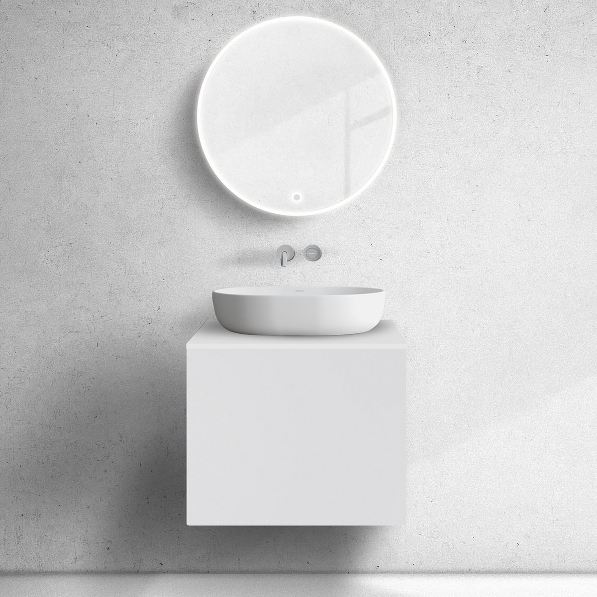 Oltens Lun skrinka 60x44.7x52 cm závesná kúpeľňová skrinka pod umývadlo biela 60032000