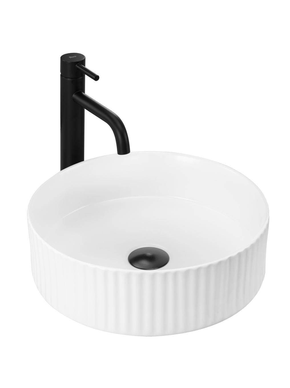 Rea delia umývadlo 36x36 cm okrúhly pultové umývadlo biela REA-U0601