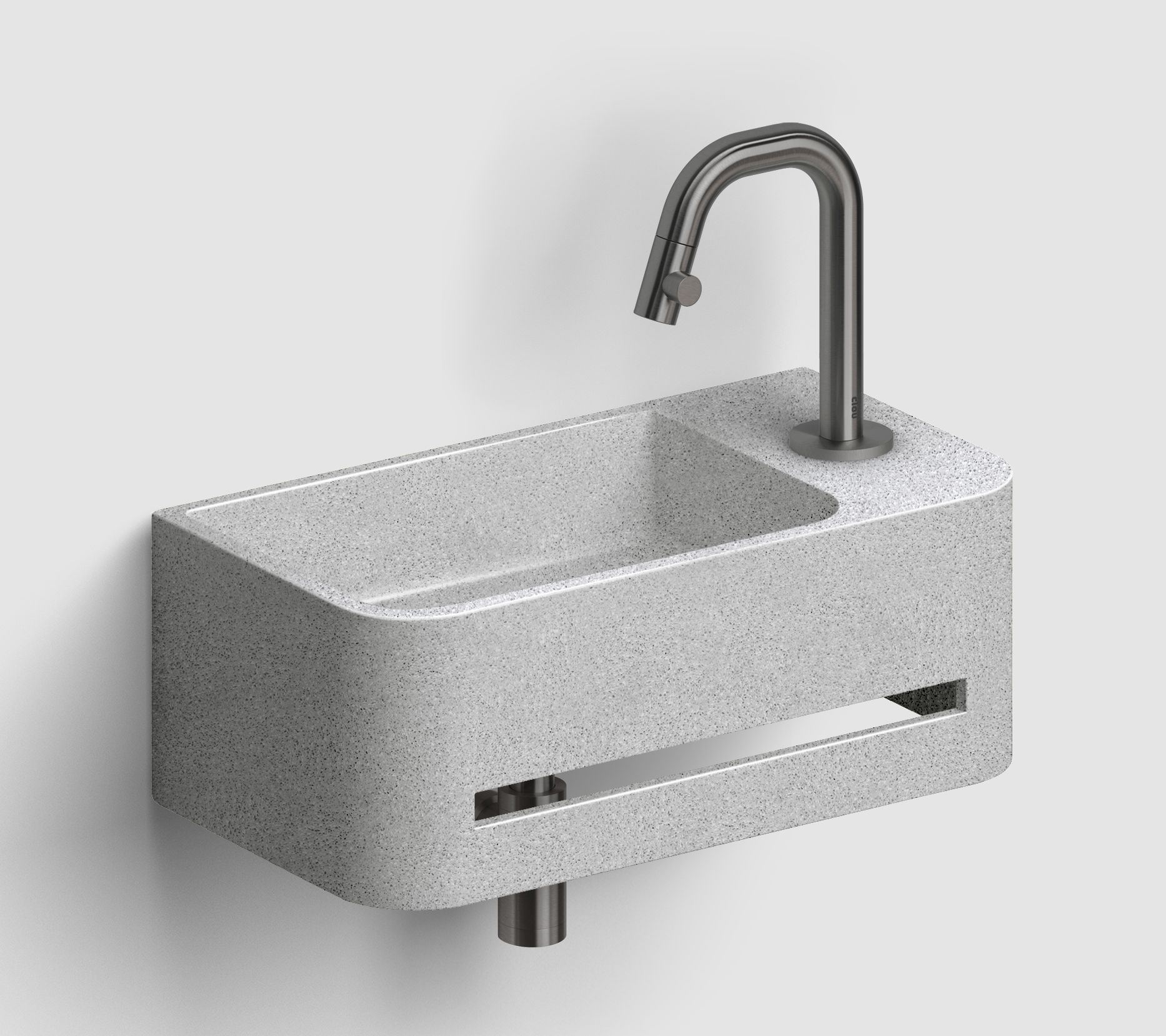 Clou InBe umývadlo 43x23 cm obdĺžnik klasické umývadlo sivá/kamenná IB/03.71030.02.01.R 