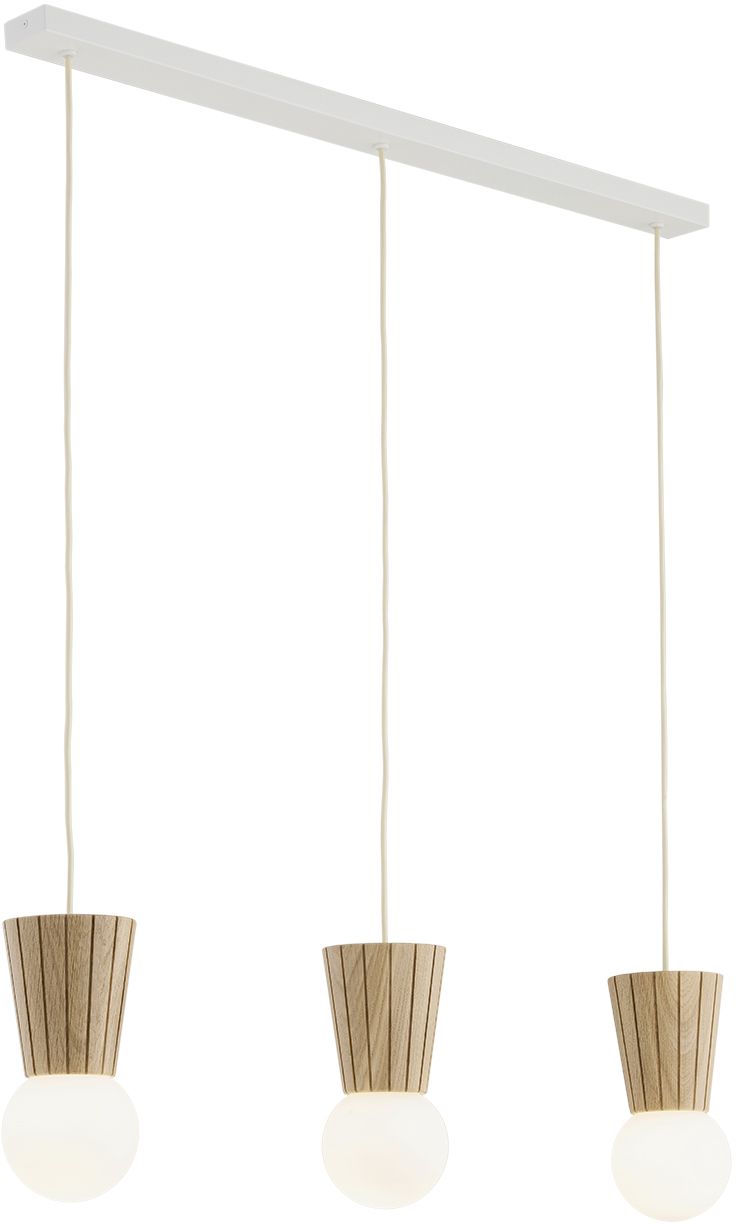 Argon Volante závesné svietidlo 3x6 W drevená-opálová 6357