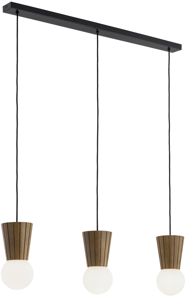 Argon Volante závesné svietidlo 3x6 W drevená-opálová 6358