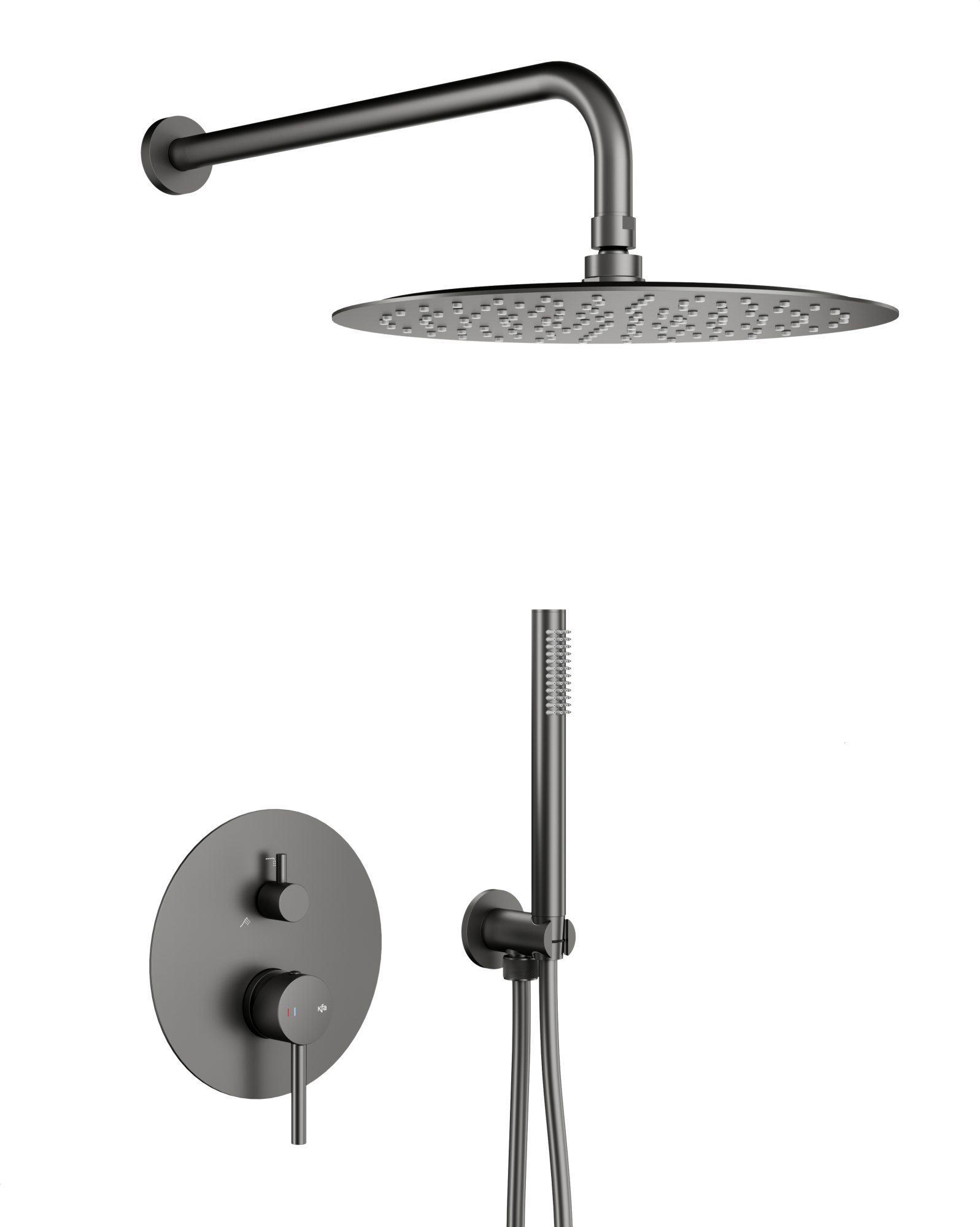 KFA Armatura Moza Gun Metal Grey sprchová súprava podomietková s dažďovou sprchou grafitová 5039-501-61