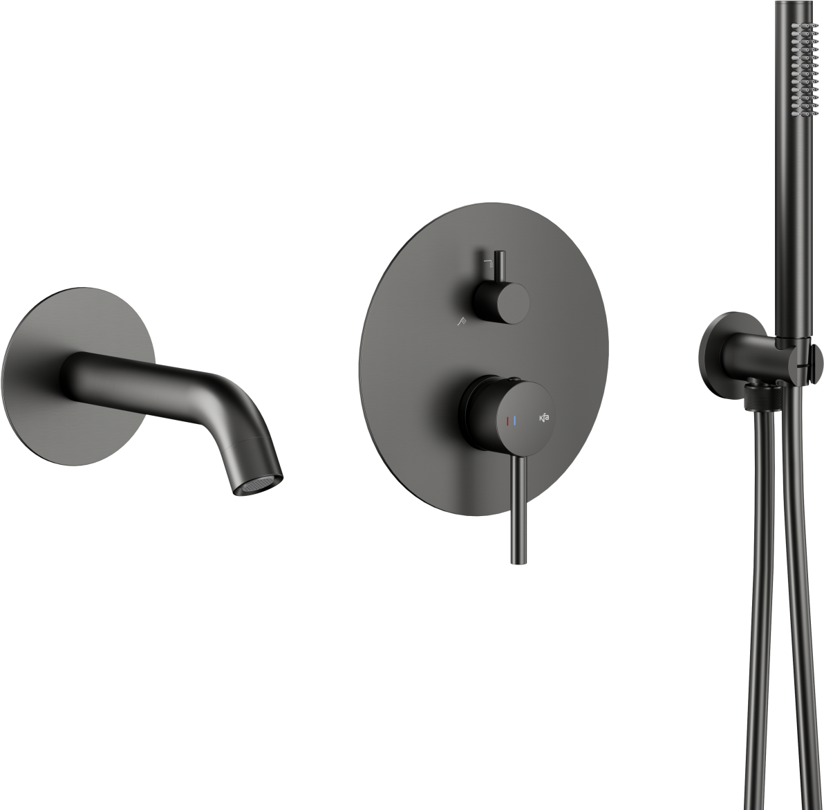 KFA Armatura Moza Gun Metal Grey súprava vaňová/sprchová podomietková grafitová 5039-401-61