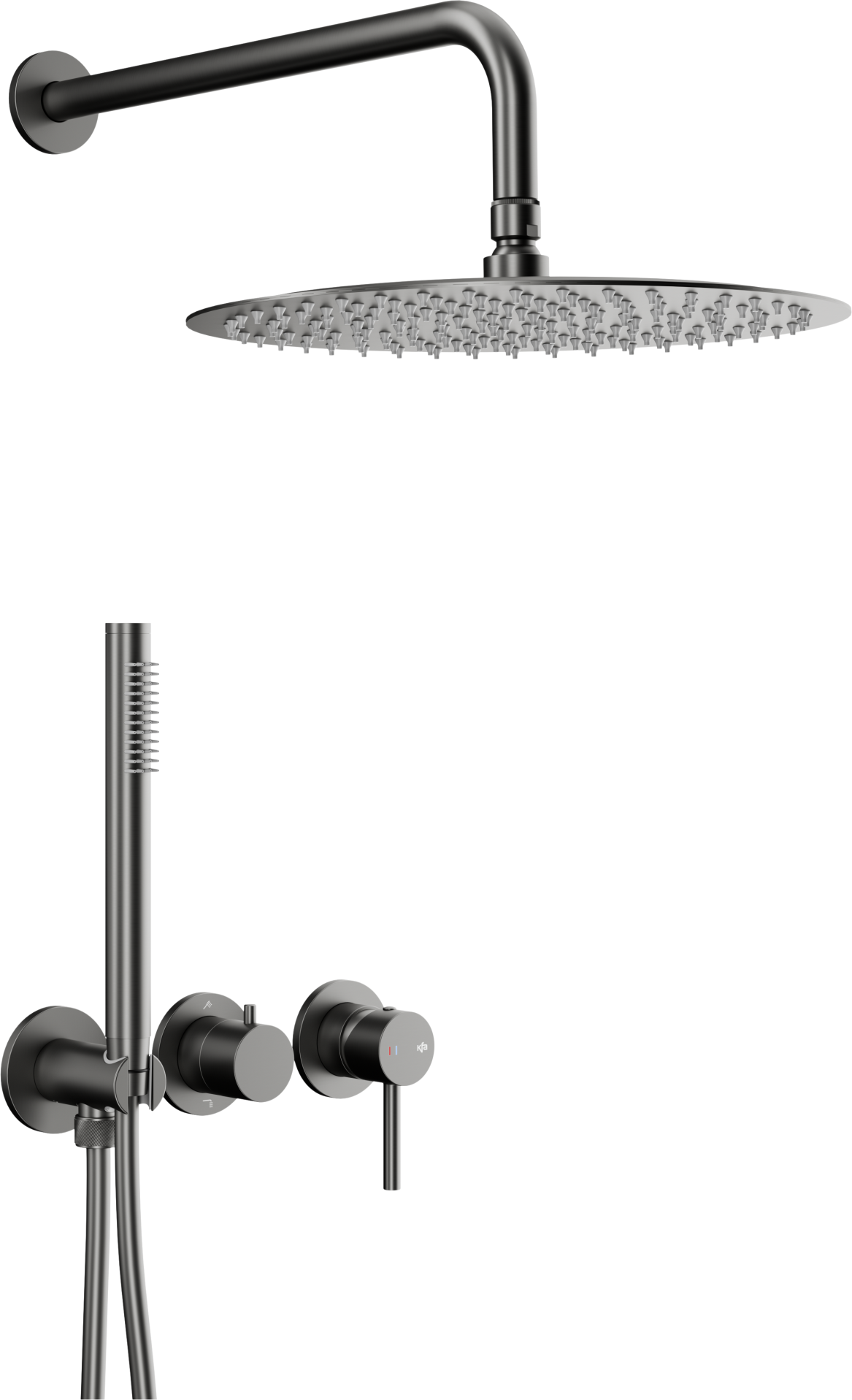 KFA Armatura Moza Gun Metal Grey sprchová súprava podomietková s dažďovou sprchou grafitová 5039-511-61