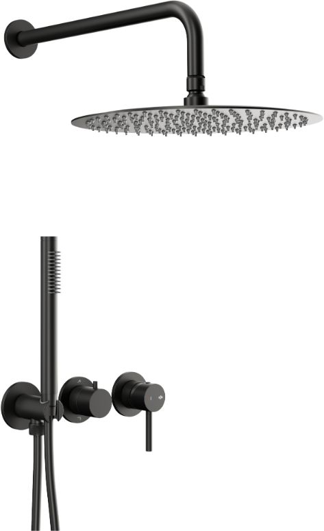KFA Armatura Moza súprava vaňová/sprchová podomietková s dažďovou sprchou čierna 5039-511-81