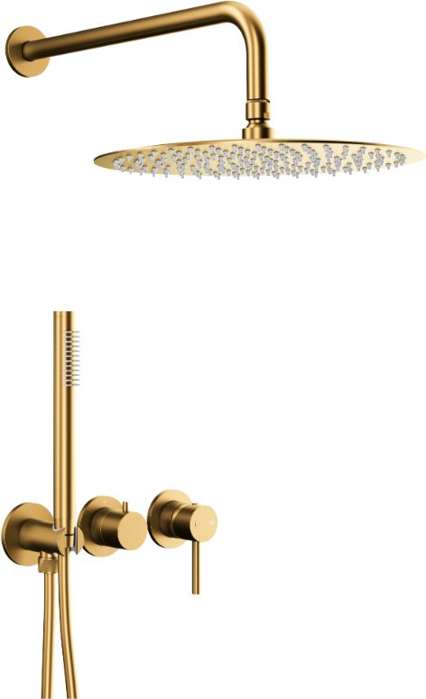 KFA Armatura Moza súprava vaňová/sprchová podomietková s dažďovou sprchou zlatá 5039-511-31