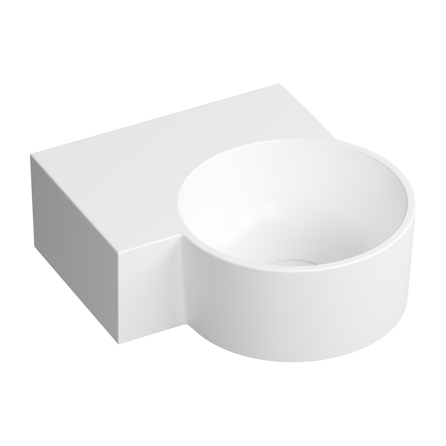 Omnires Ovo M+ umývadlo 33x34 cm rohový klasické umývadlo-pultové umývadlo biela OVO335UWLBM