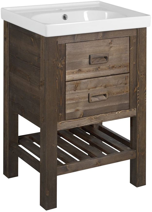 Sapho Brand skrinka 56x43x83 cm kúpeľňová skrinka pod úmývadlo stojaca dub BA068S