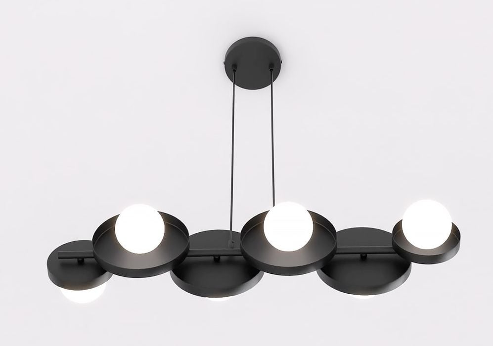 Emibig Model 6 Black závesné svietidlo 6x8 W čierna 1486/6
