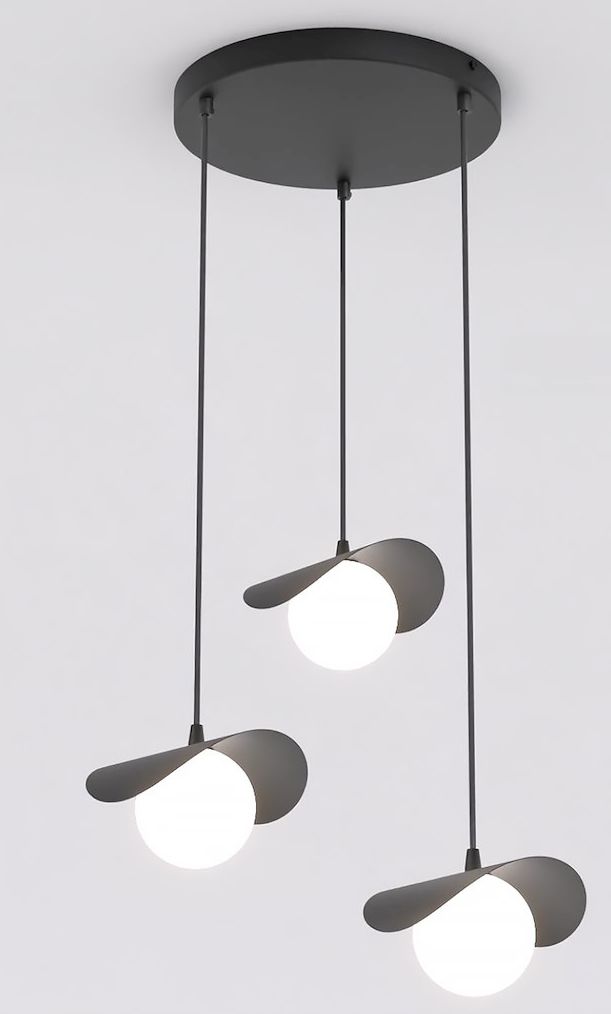 Emibig Ritual 3 Prem Black závesné svietidlo 3x8 W čierna 1490/3PREM