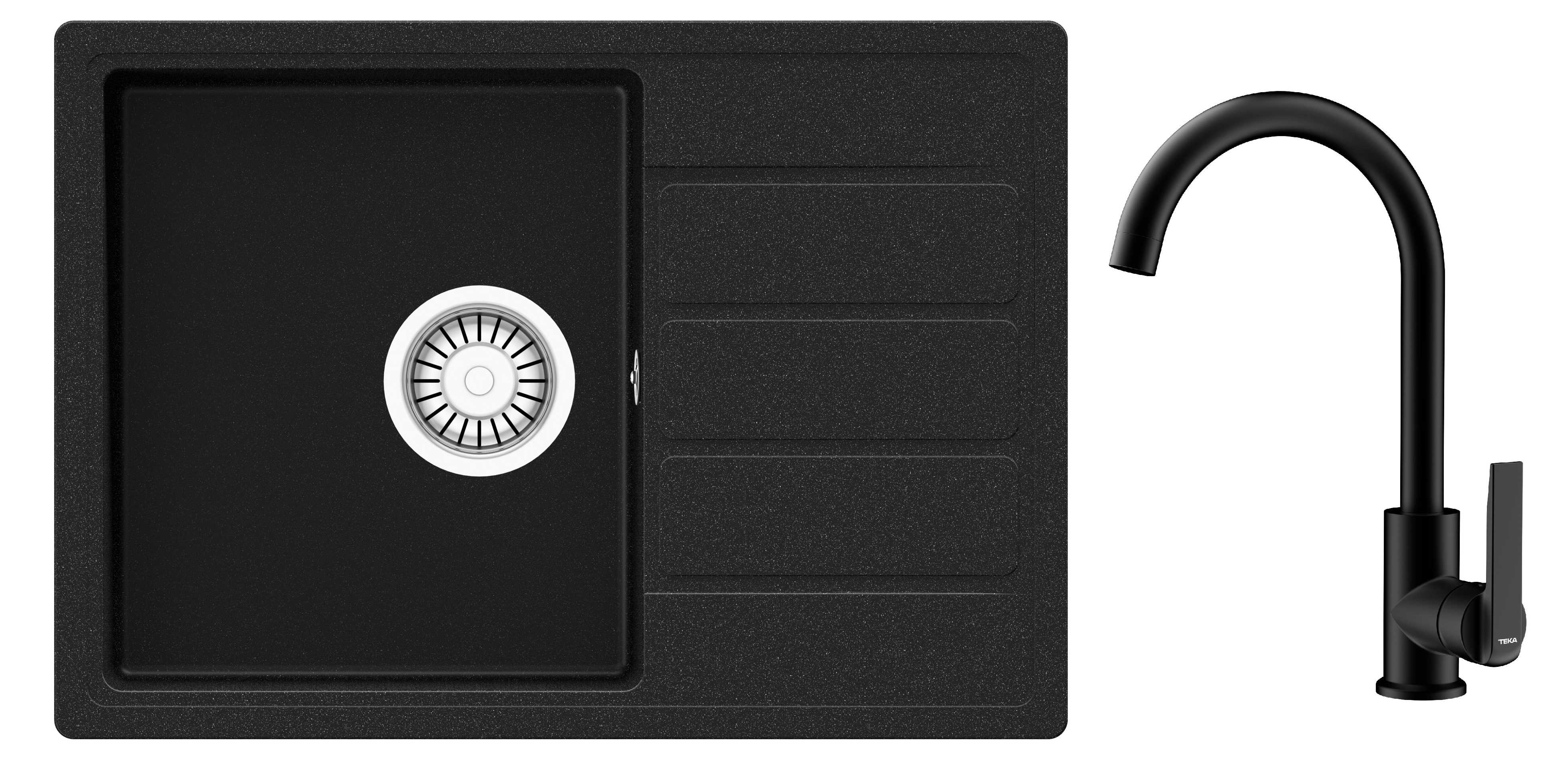 Súprava granitový drez Teka Comfor TQ 115350000, kuchynská batéria Teka IN 53915620N