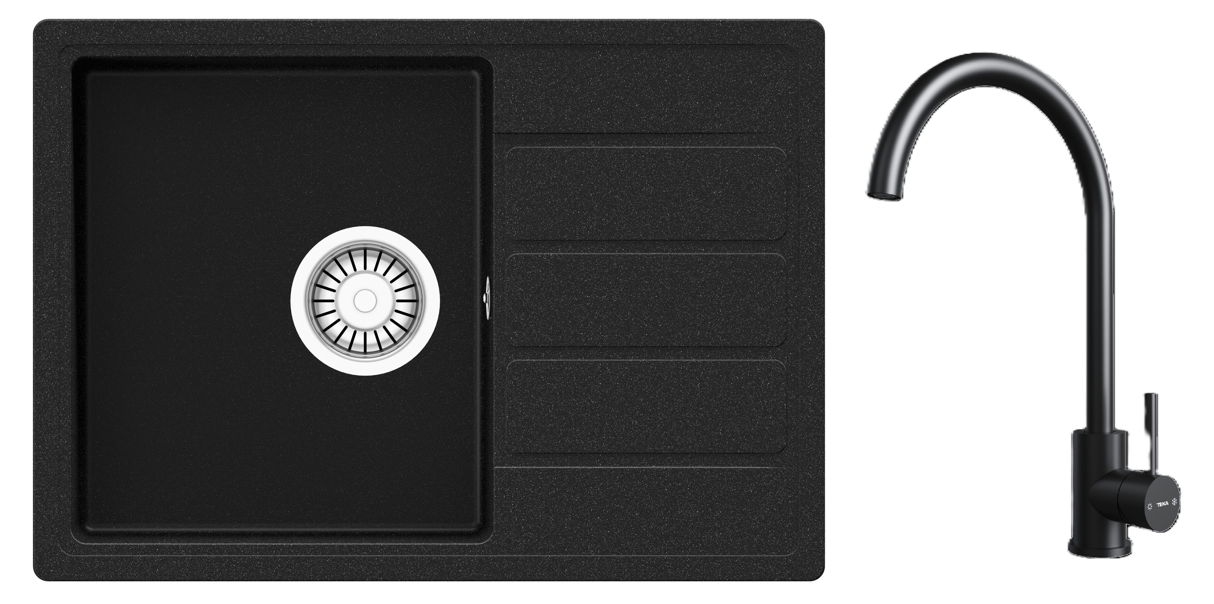 Súprava granitový drez Teka Comfor TQ 115350000, kuchynská batéria Teka Uni 116030071