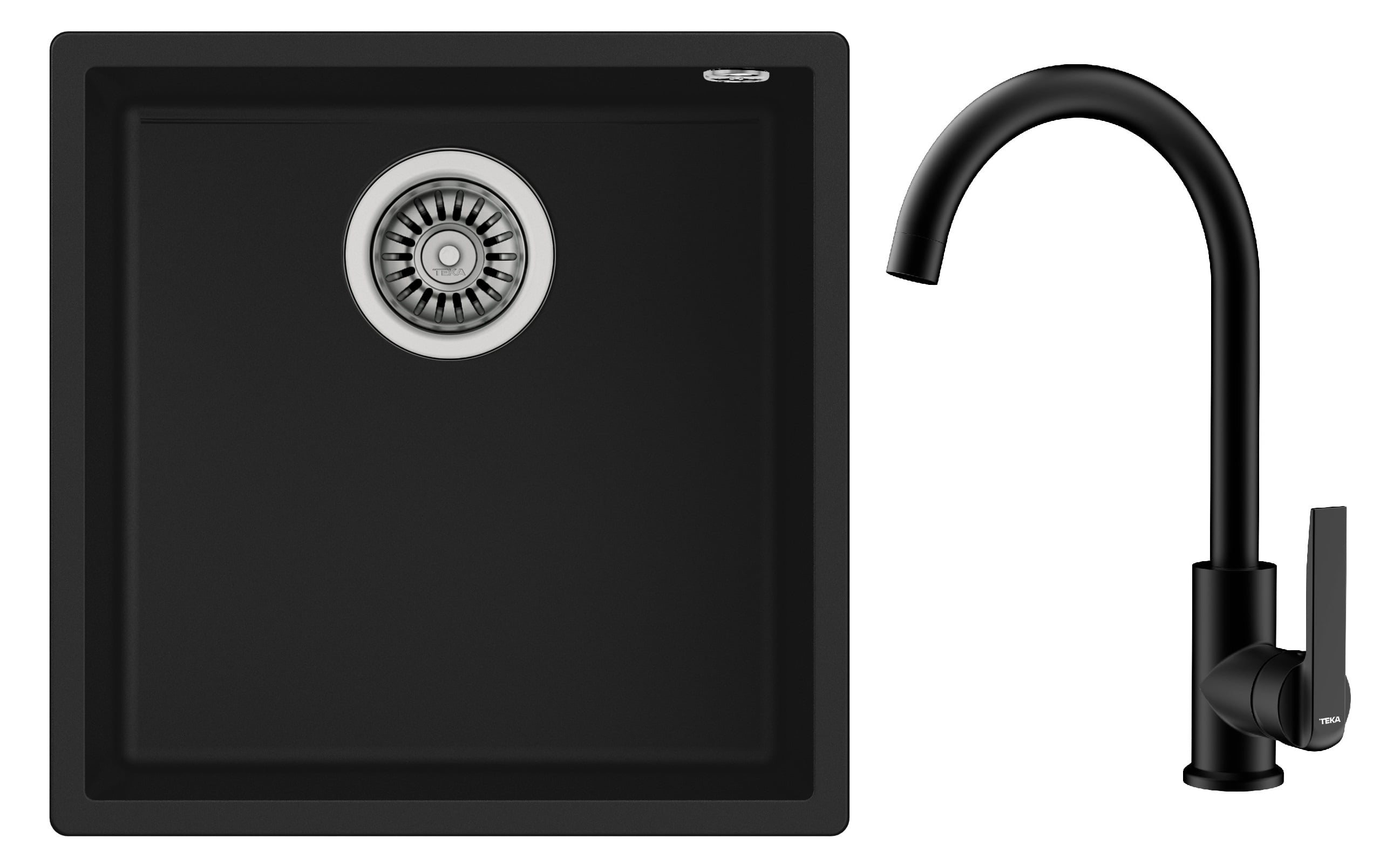 Súprava tegranitový drez Teka Square 115230025, kuchynská batéria Teka IN 53915620N