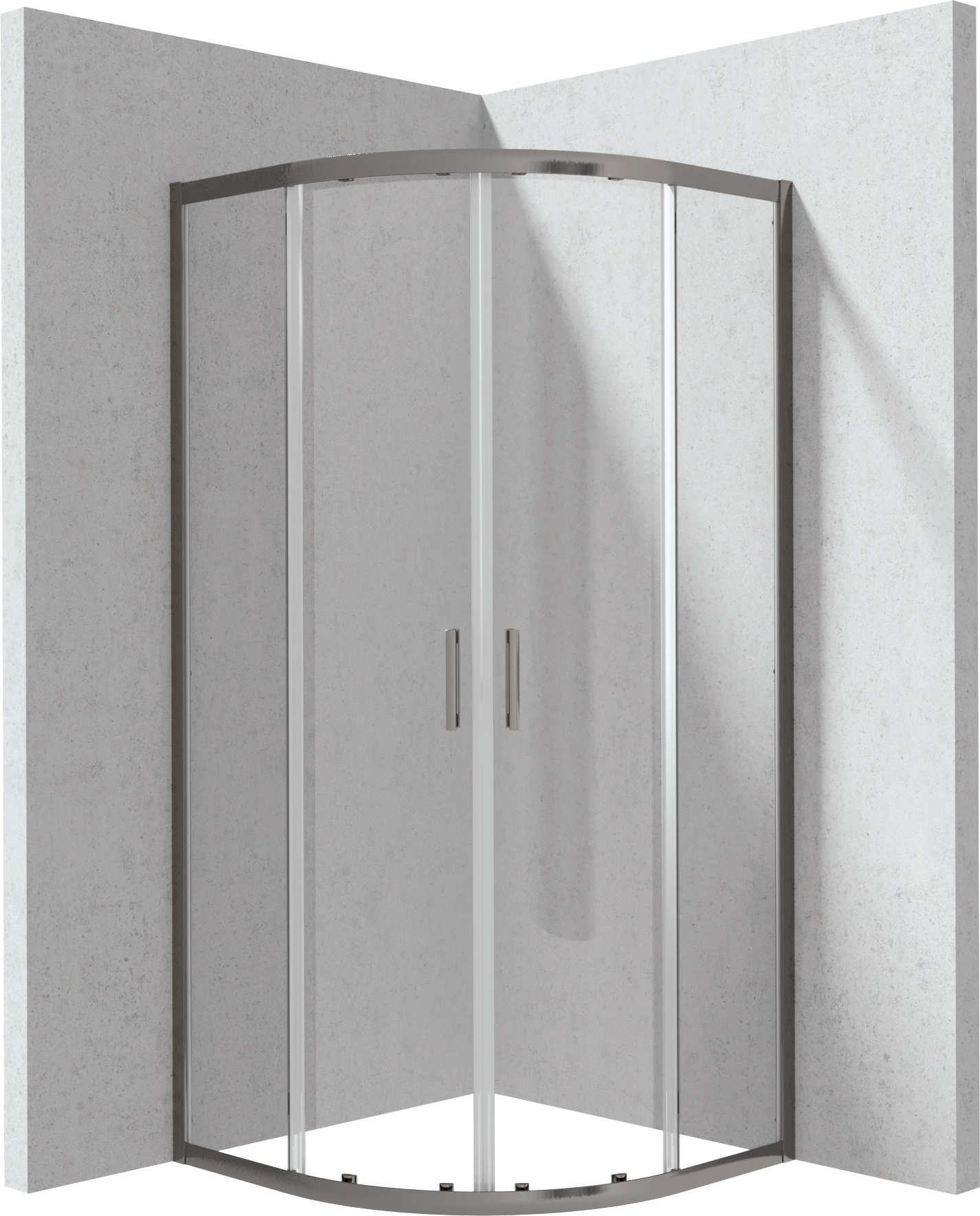 Deante Funkia Evo sprchovací kút 80x80 cm polkruhová grafitová brúsené/priehľadné sklo KYP_D088P