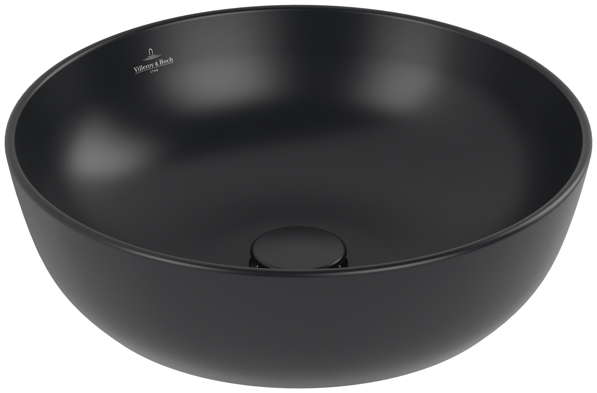 Villeroy & Boch Artis umývadlo 43x43 cm okrúhly pultové umývadlo čierna 417943R7
