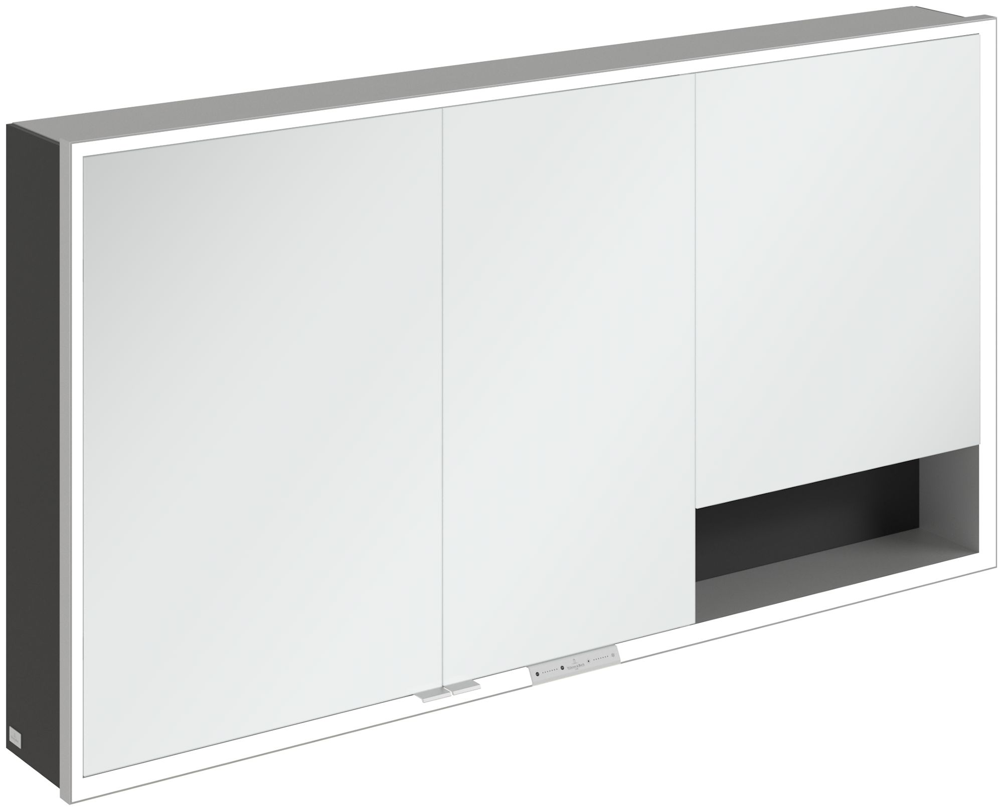 Villeroy & Boch My View+ skrinka 140x16.8x75 cm so zrkadlom čierna A48114VL